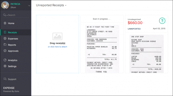 expense receipts